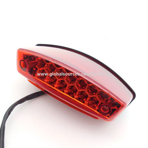 Mini LED Rear Light Universal Clear Glass With Number Plate Light for Motorcycle