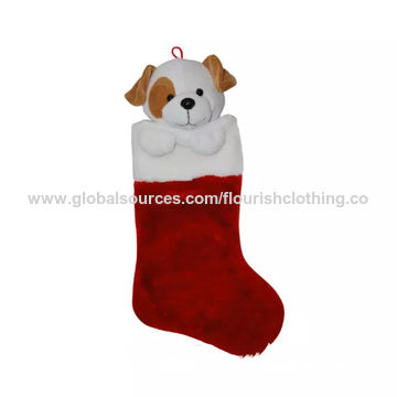 Free Sample Custom Christmas Plush Dog Head Stocking Global Sources