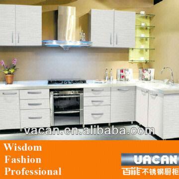 Modular Fiber Kitchen Cabinet With White Melamine