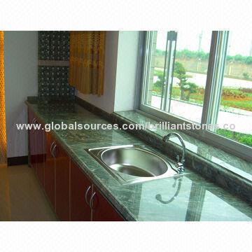 Kitchen Counter Top Made Of Nine Dragon Jade Ink Green Color Polished With Back Splash And Sink Global Sources
