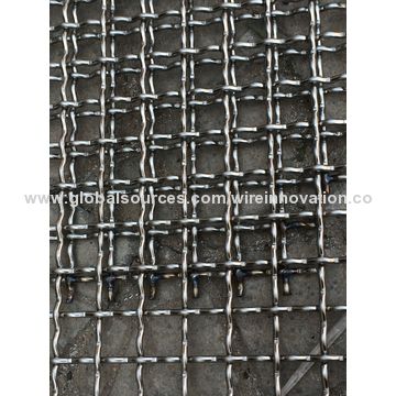 Crimped wire mesh single/double intermediated,flat top,lock crimp woven ...