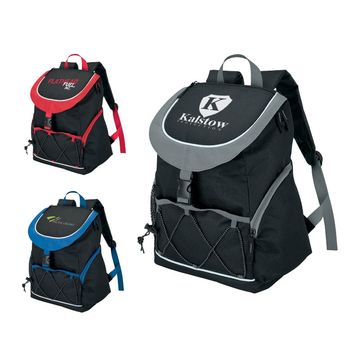 Peva Lined Backpack Cooler Bag Top Flap Zippered Pocket Side Peva Lined Backpack Cooler Bag China