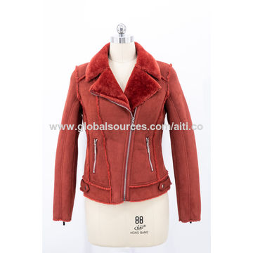 suede fur jacket womens