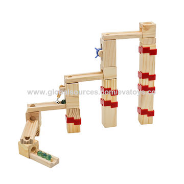wooden marble race track