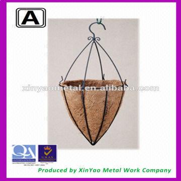 Cone Shape Hanging Basket With Hooks Metal Wire Flower China Cone Shape Hanging Basket With Hooks Metal Wire Flower Coco Liner