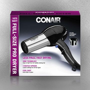 Conair secador de pelo del mismo tamaño de 1875 vatios favorable con el  condicionamiento iónico, negro/Chrome | Global Sources