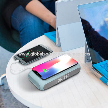 China Alarm clock with wireless Charging USB charging output big LED ...