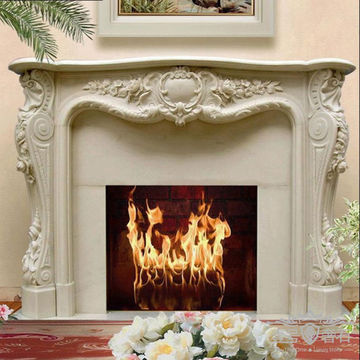 China Hot Sale Hand Carved Marble Artificial Stone Fireplace With