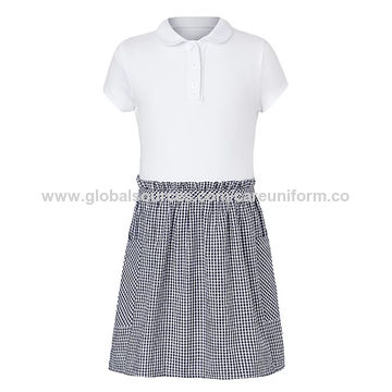 navy gingham school dress