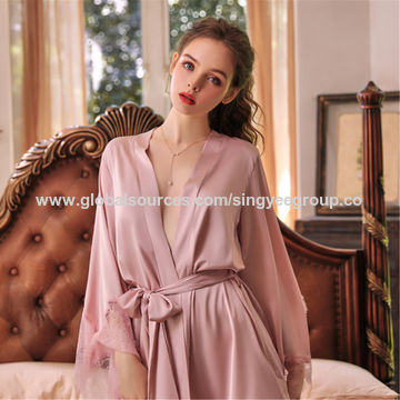 faux silk robe