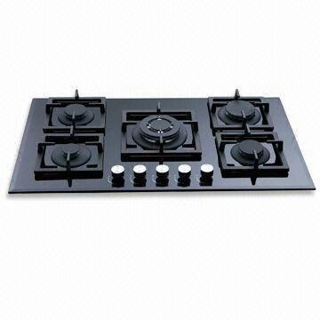 90cm Gas Stove With Tempered Glass Cook Panel And Cast Iron Pan