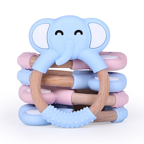 wooden animal teether