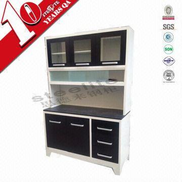 High Gloss Steel And Glass Kitchen Cabinet Self Assemble Kitchen