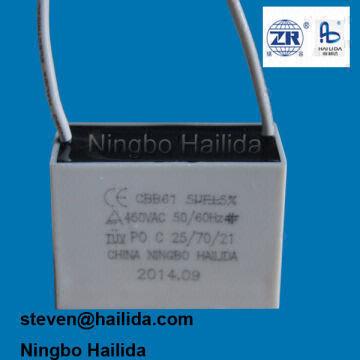Capacitor 5uf 450vac Cbb61 With 2 Wire For Ceiling Fan Global