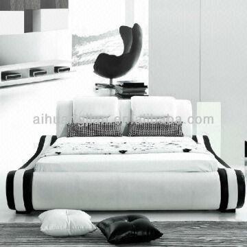White Leather Bed Modern Designs, Black And White Leather Bed