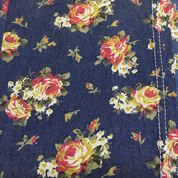 floral denim fabric