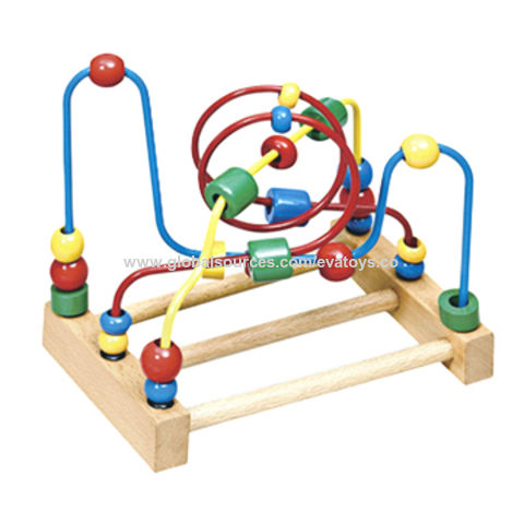 wooden bead maze toy