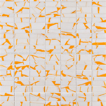 Natural Thos White Marble Mosaic Tile Mixed Orange Color 305 Marble Mosaic Tile China