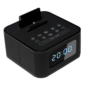 Lightning Dock And Bluetooth Speaker For Iphone5s W Clock Radio Usb Port For Charging And Play Music Global Sources