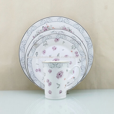 China 16 Piece Fine Round Shape Dinnerware Set Gold