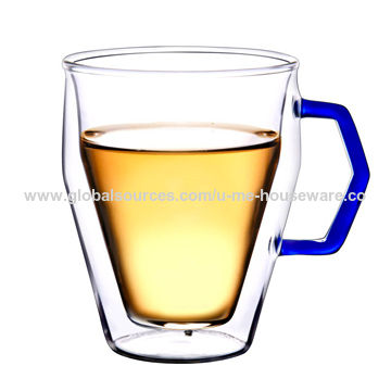 glass mugs with coloured handles