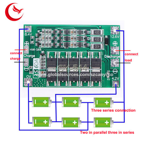 Lithium Battery Protection Board 3S 12V 40A Fast Charging Intelligent IC Management Module Balance Charging BMS PCB Board with Thickened Aluminum Fin 