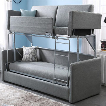 Double Decker Folding Sofa Loveseats, Sofa Double Bunk Bed
