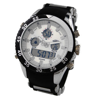 analog digital watches metal band