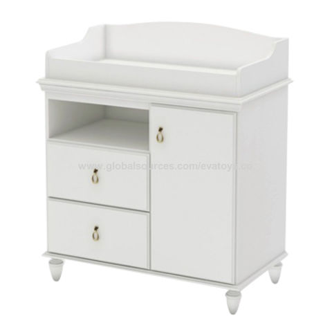 white baby changing table