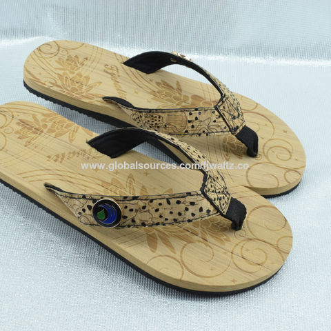 China Women's flip-flops, EVA wood 