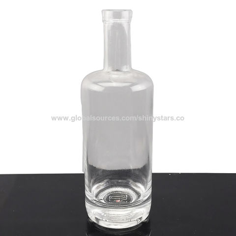 China High End Glass Bottle Custom Transparent Super Flint Vodka Glass ...