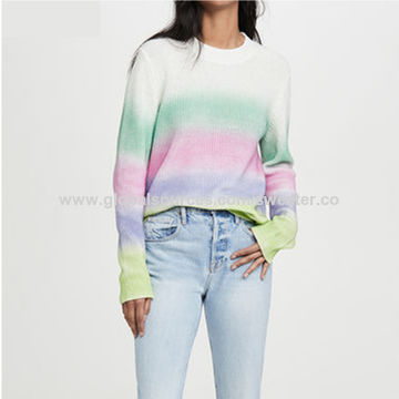 casual round neck long sleeve stripe sweater