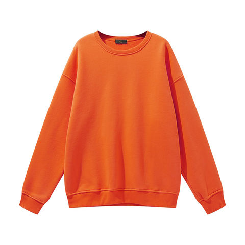 oversized orange sweatshirt