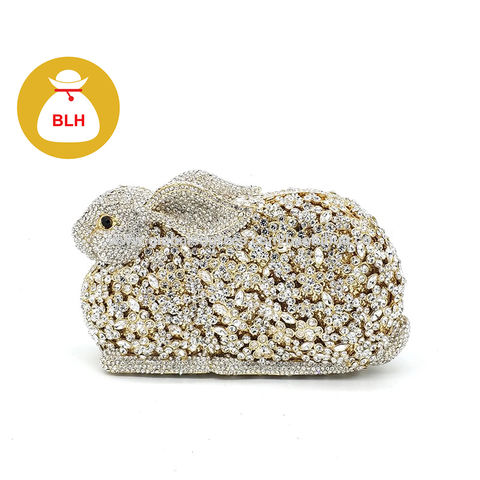 rhinestone animal clutch