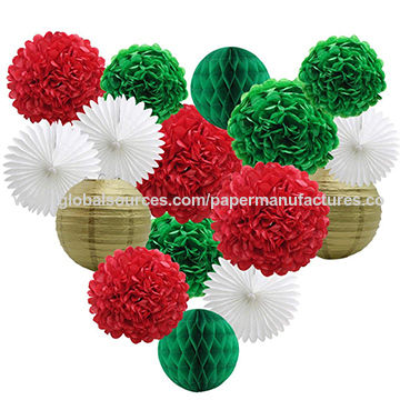 Umiss paper Paper Pom Poms Honeycomb Ball Fan Lantern For Christmas Decoration Paper Deco | Global Sources
