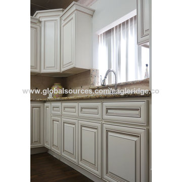 antique white kitchen cabinets, birch face front stain finished