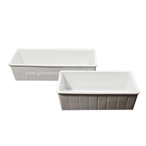China High Quality Rectangular Porcelain Baking Dish White Loaf Pan Rectangular Bakware Available Inoven Microwave China