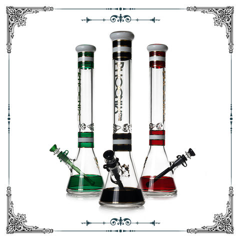 High Quality 18inch 7mm Beaker Glass Bong Water Pipe matrix percolators With Ash