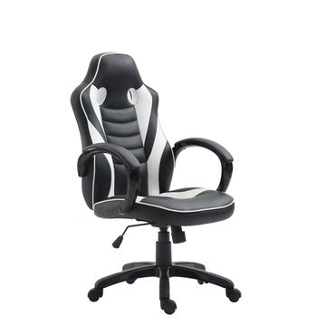 Featured image of post Black And White Gaming Chair Cheap / Black and blue luxura gaming chair with colour contrast stitching and blue colour blocks for eye catching style.