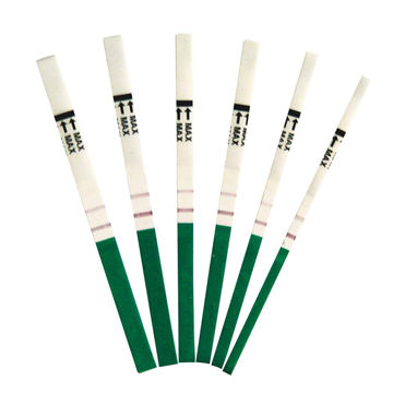 hcg test strip Mature on a public bus tube
