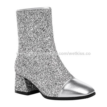 black glitter boots ladies