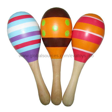 wooden baby maracas