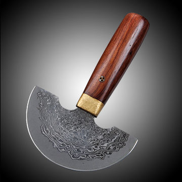 China Japanese Vg10 Damascus Round Leathercraft Knife Leather Cutting Knife With Color Wood Handle On Global Sources