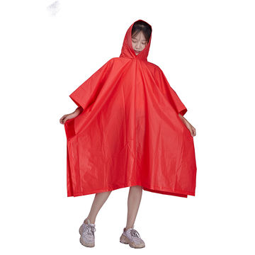 red pvc raincoat