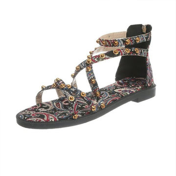 cross strap flat sandals
