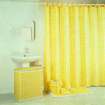 Eye Catching Lemon Yellow Shower, Yellow Plastic Shower Curtain