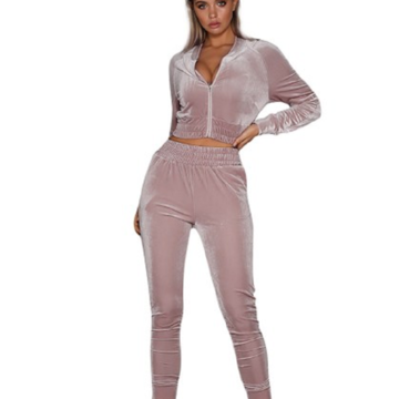 pink velvet joggers
