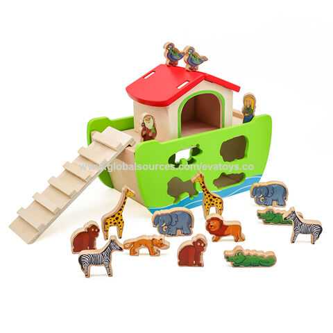 noah's ark wooden playset