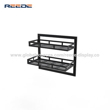 China Black Chrome Spice Rack Organizer 2 Tier Rack Metal Spice Jars ...