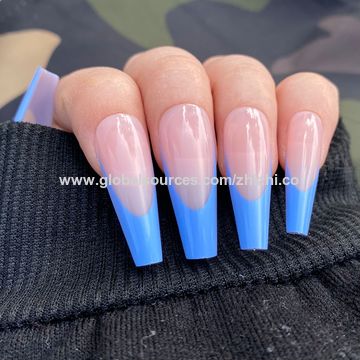 China pcs Set French Full Cover Fake Nail Long Ballerina Solid Color False Nails False Coffin Nails Art On Global Sources Fake Nail French Nail False Nail